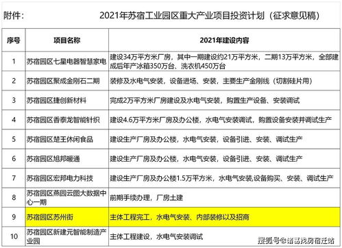 苏宿园区敲定明年重大项目投资计划，苏州街完工与综合体消失引发创新投资新思考